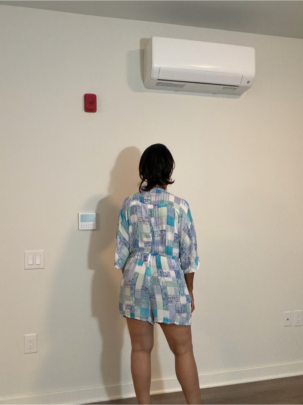 Blue & White Patchwork Romper - Picture 4 of 5